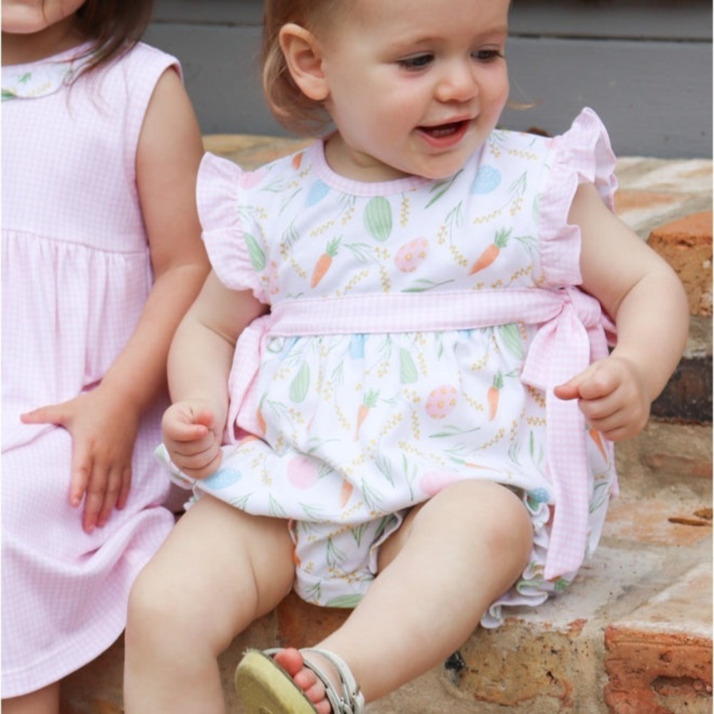 Pink Garden Print Baby One-Piece Romper